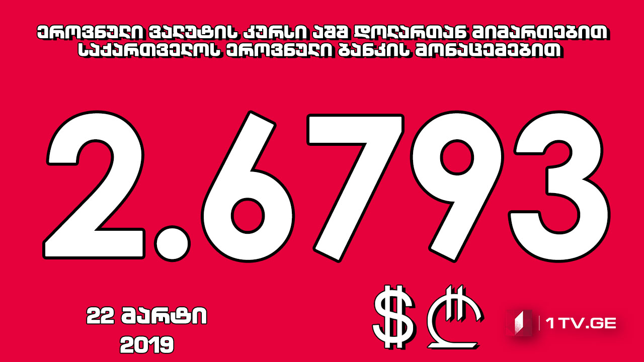 1 აშშ დოლარის ოფიციალური ღირებულება 2.6793 ლარი გახდა