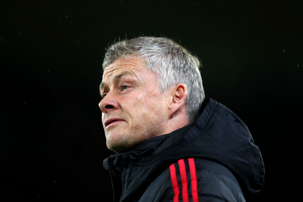 WOLVERHAMPTON, ENGLAND - MARCH 16: Ole Gunnar Solskjaer interim manager of Manchester United during the FA Cup Quarter Final match between Wolverhampton Wanderers and Manchester United at Molineux on March 16, 2019 in Wolverhampton, England. (Photo by Catherine Ivill/Getty Images)