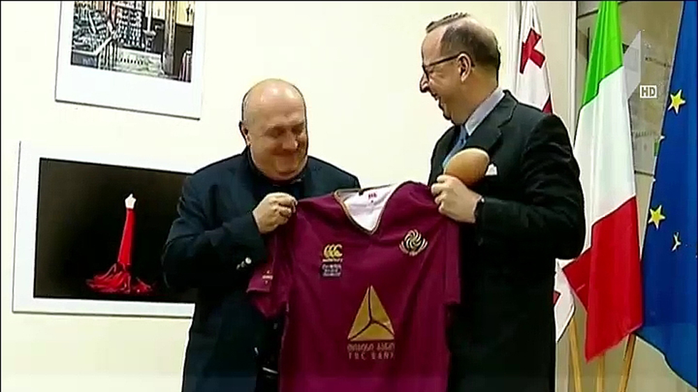 იტალიის ელჩმა რაგბის კავშირის პრეზიდენტს უმასპინძლა