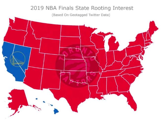 ამერიკის 47 შტატში ნაციონალური საკალათბურთო ასოციაციის (NBA) სუპერფინალში „ტორონტოს“ გამარჯვება სურთ
