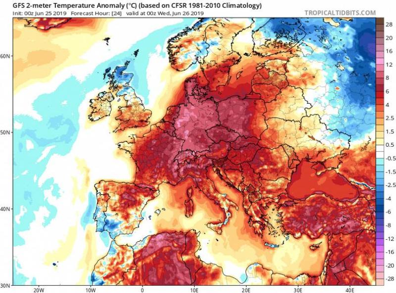 По прогнозам синоптиков, жара в Европе достигнет рекордного уровня