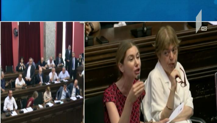 ხმაურიანი სხდომა პარლამენტში
