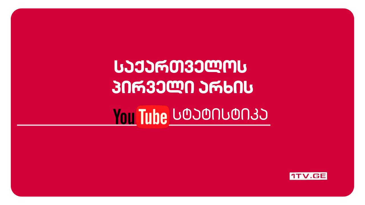 იუთუბ არხების სტატისტიკით, საქართველოს პირველი არხი ქართულ მედიაში ლიდერია