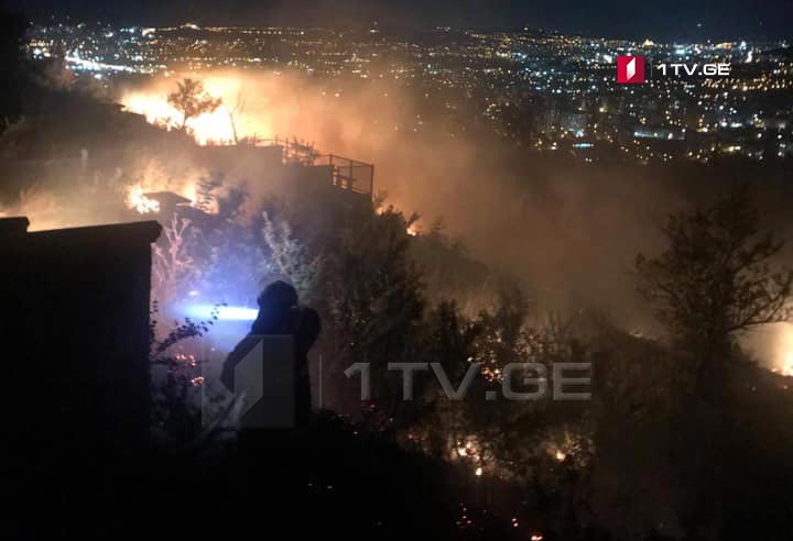 მუხათგვერდის სასაფლაოზე ხანძარია [ფოტო/ვიდეო]