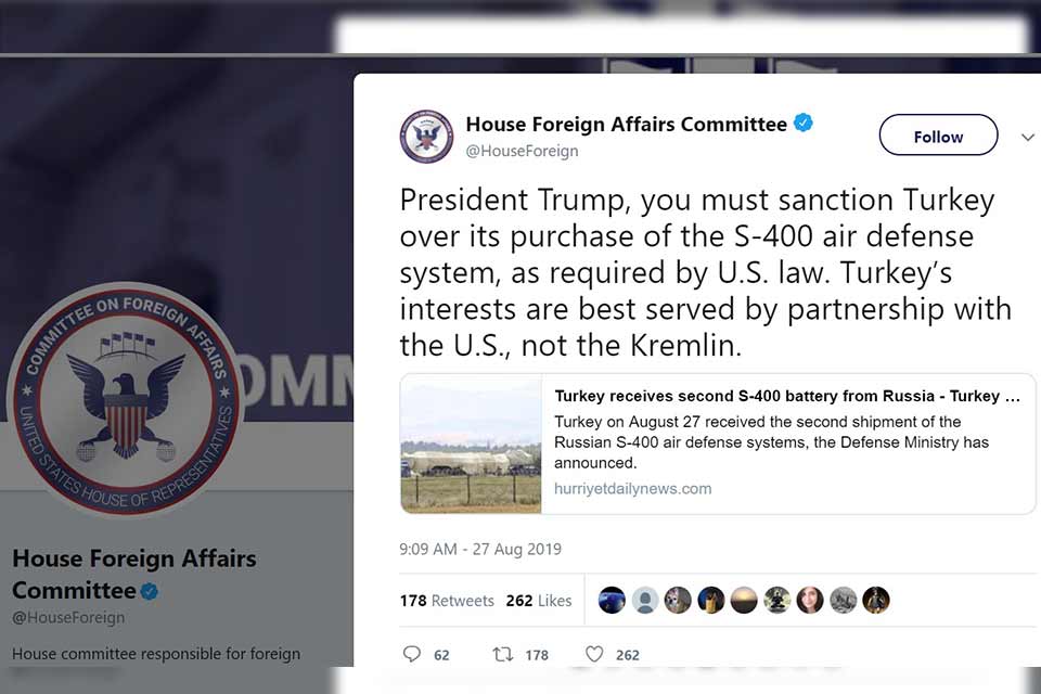ABŞ Nümayəndələr Palatasının üzvləri Donald Trampa Türkiyə üçün sanksiyaların tədbiq olunması tələbi ilə müraciət edirlər