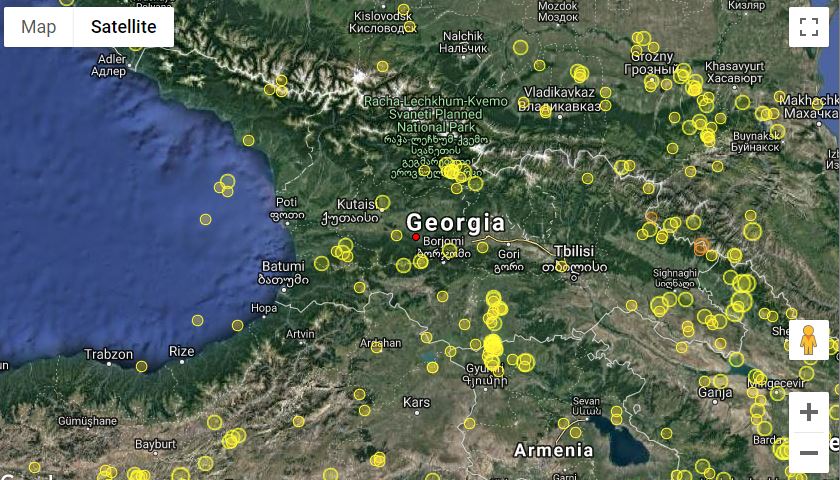 საქართველოში მიწისძვრა მოხდა