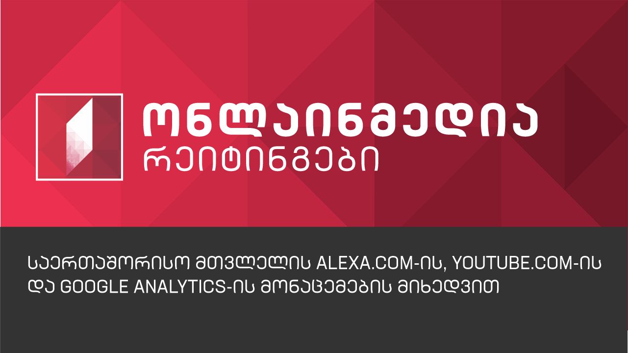 ონლაინმედია რეიტინგები alexa.com-ის, youtube.com-ისა და google analytics-ის მიხედვით