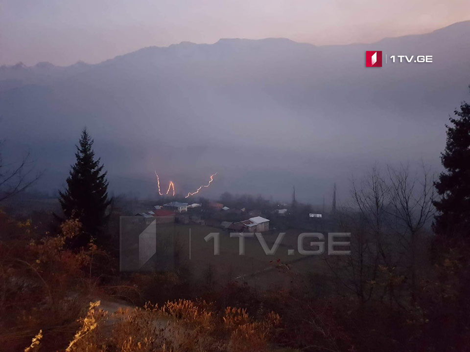 მესტიის მუნიციპალიტეტში ტყის მასივი იწვის [ვიდეო]