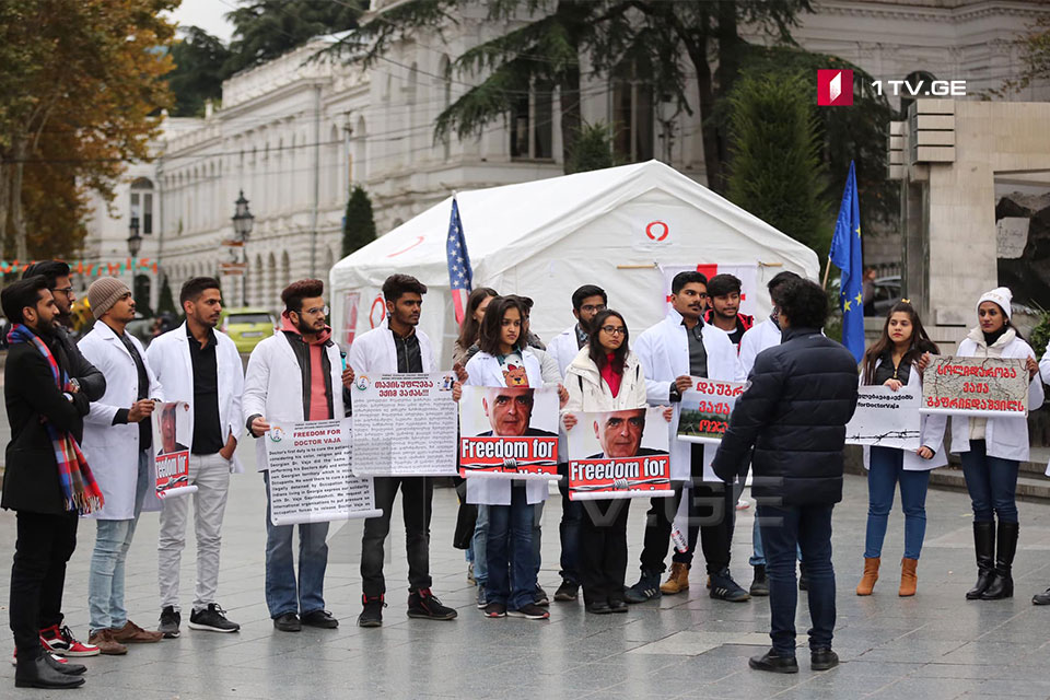 Индийские студенты провели акцию в поддержку Важи Гаприндашвили