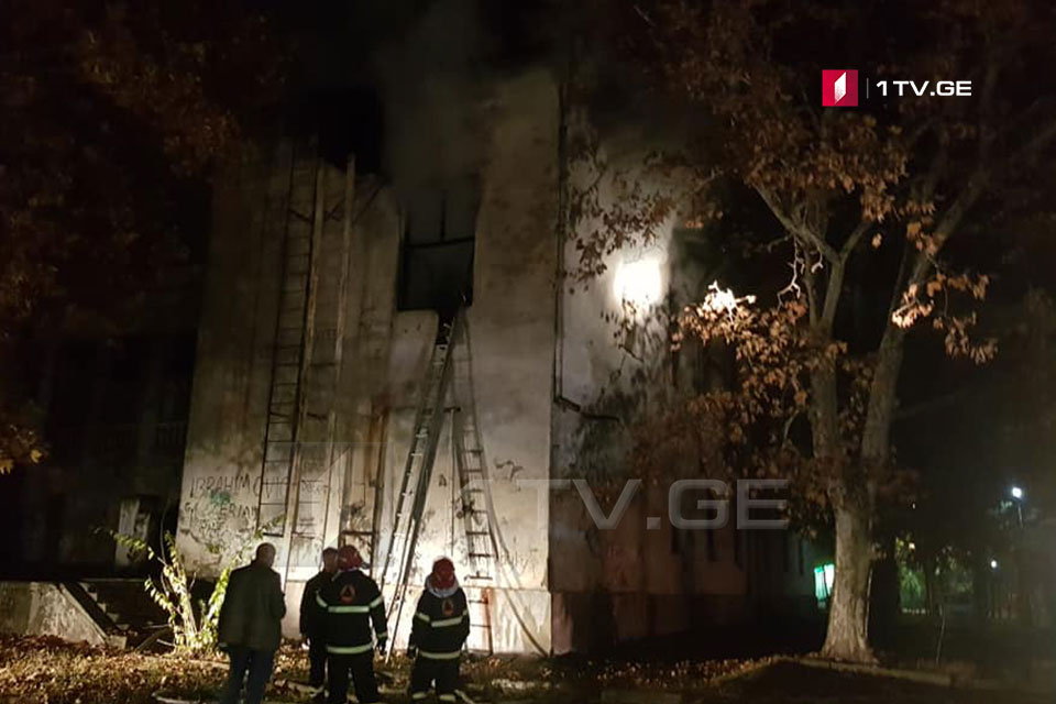 რუსთავში, ქიმიკოსთა კულტურის სახლში ხანძარია [ვიდეო]