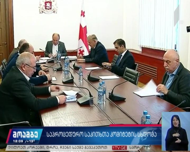 საპროცედურო საკითხთა კომიტეტის სხდომა