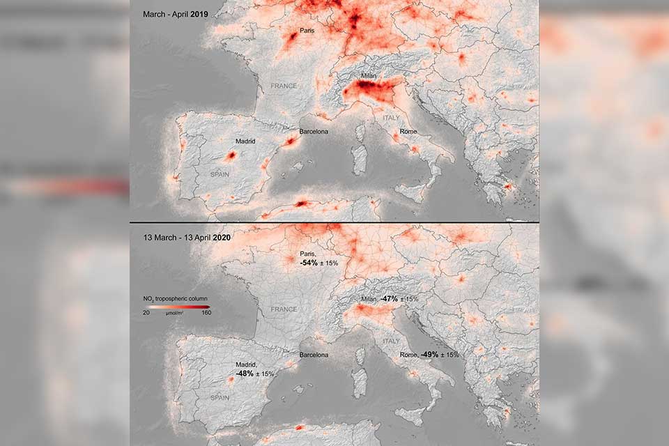 ევროპის კოსმოსური სააგენტო - ევროპაში ჰაერის დაბინძურების დონემ 50 პროცენტით იკლო