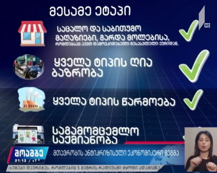 მთავრობა შეზღუდვების ეტაპობრივად მოხსნას აანონსებს