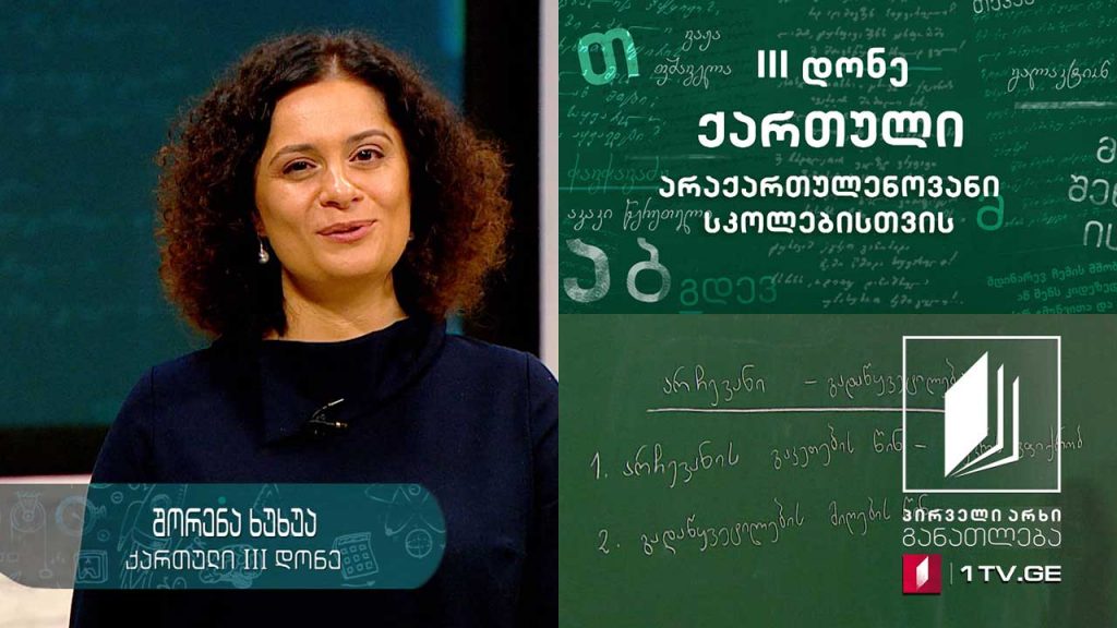 ქართული ენა არაქართულენოვანი სკოლებისთვის, III დონე – მეექვსე გაკვეთილი #ტელესკოლა