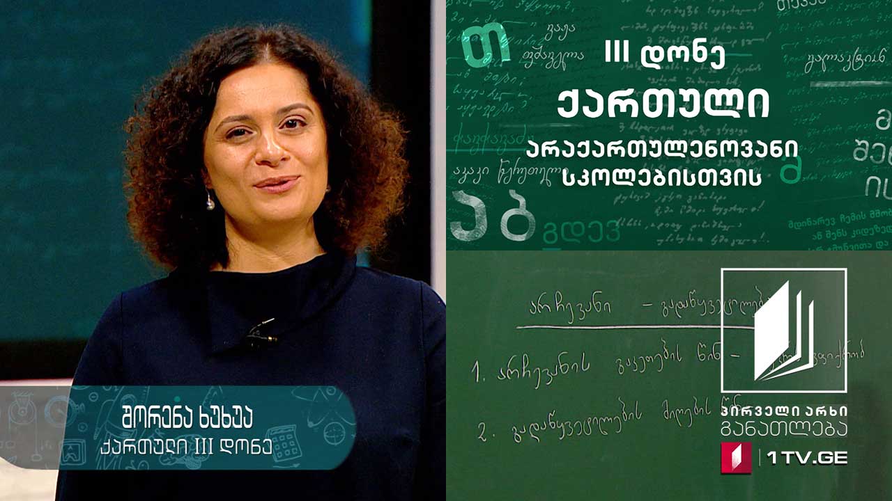 ქართული ენა არაქართულენოვანი სკოლებისთვის, III დონე - მეექვსე გაკვეთილი #ტელესკოლა