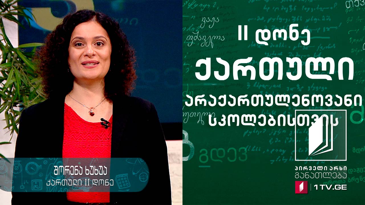 ქართული ენა არაქართულენოვანი სკოლებისთვის, II დონე - მეათე გაკვეთილი, 5 ივნისი, 2020 #ტელესკოლა
