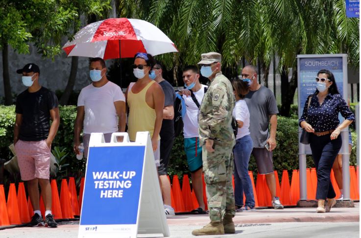 Florida ştatında son 24 saat ərzində koronavirusun 10 109 yeni halı aşkar edildi