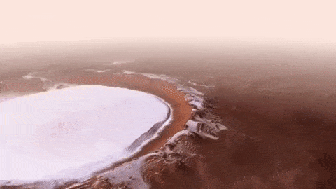 გადაუფრინეთ მარსის უზარმაზარ, ყინულით სავსე კრატერს — ახალი ვიდეო #1TVმეცნიერება