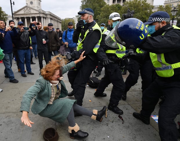 ლონდონში კარანტინის მოწინააღმდეგეთა აქციის მონაწილეებსა და პოლიციას შორის დაპირისპირება მოხდა