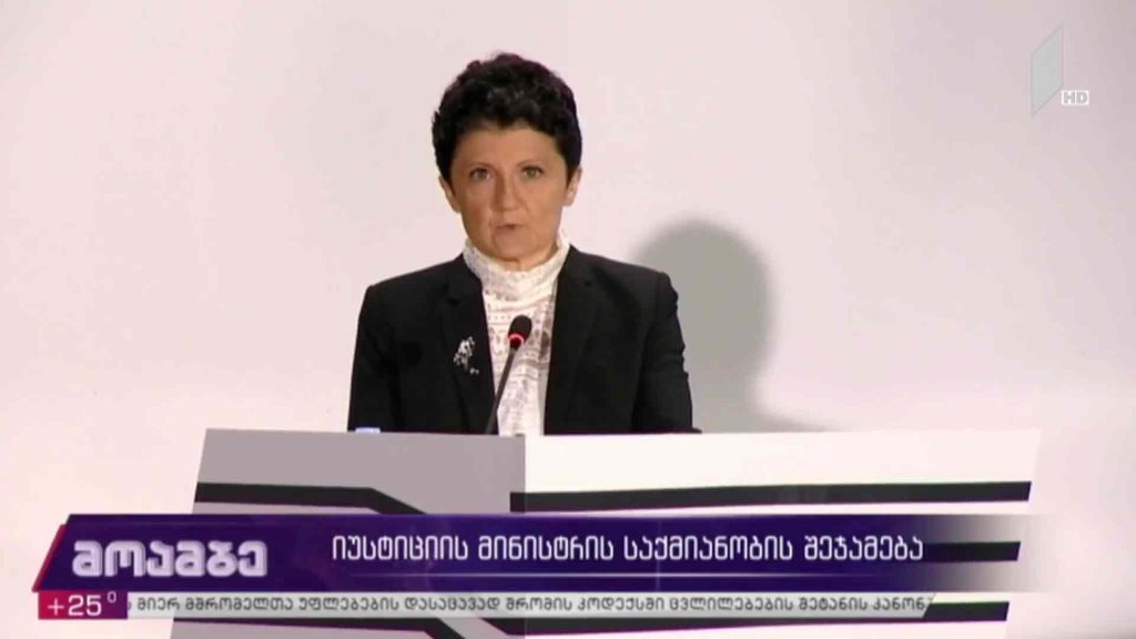 იუსტიციის მინისტრის საქმიანობის შეჯამება