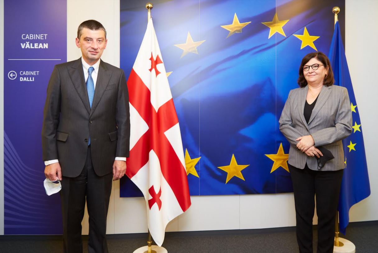 გიორგი გახარია ევროკომისარ ადინა ვალეანთან შეხვედრისას - საქართველოს პრიორიტეტია, სრულად გამოიყენოს შავი ზღვის სატრანსპორტო და საკომუნიკაციო კავშირების პოტენციალი