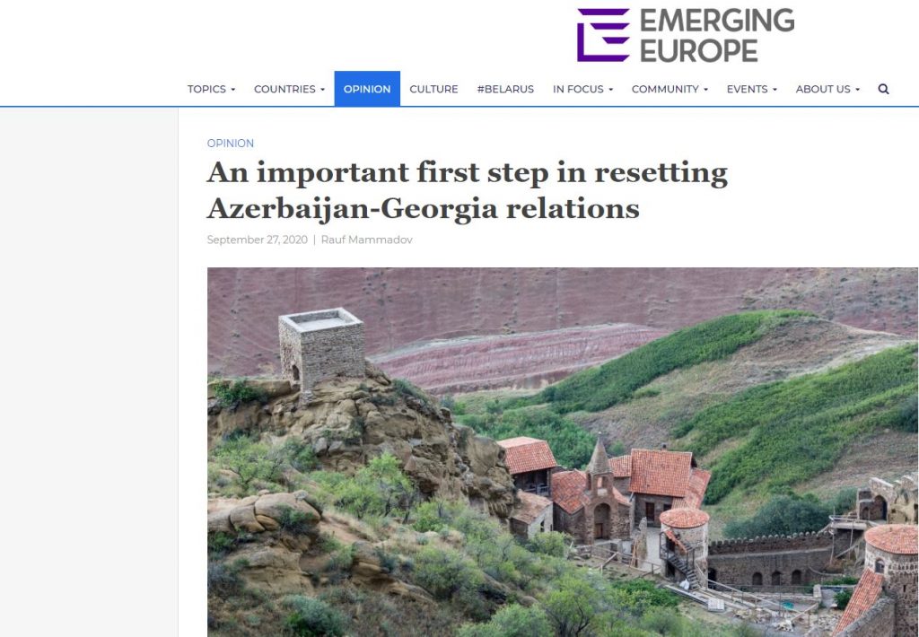 Emerging Europe - მნიშვნელოვანი პირველი ნაბიჯი აზერბაიჯანსა და საქართველოს შორის ურთიერთობის გადატვირთვისთვის