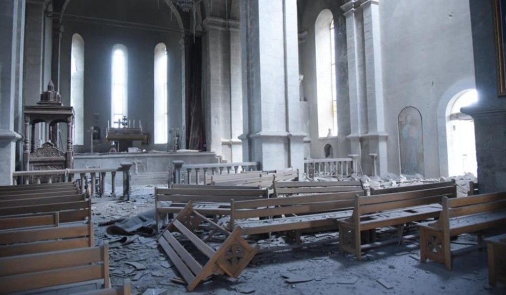 სომხეთის თავდაცვის სამინისტროს ინფორმაციით, აზერბაიჯანმა ქალაქ შუშას ეკლესიაზე დარტყმა განახორციელა