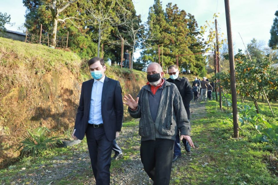 თორნიკე რიჟვაძე სოფელ კვირიკეში მეციტრუსე ფერმერებს შეხვდა
