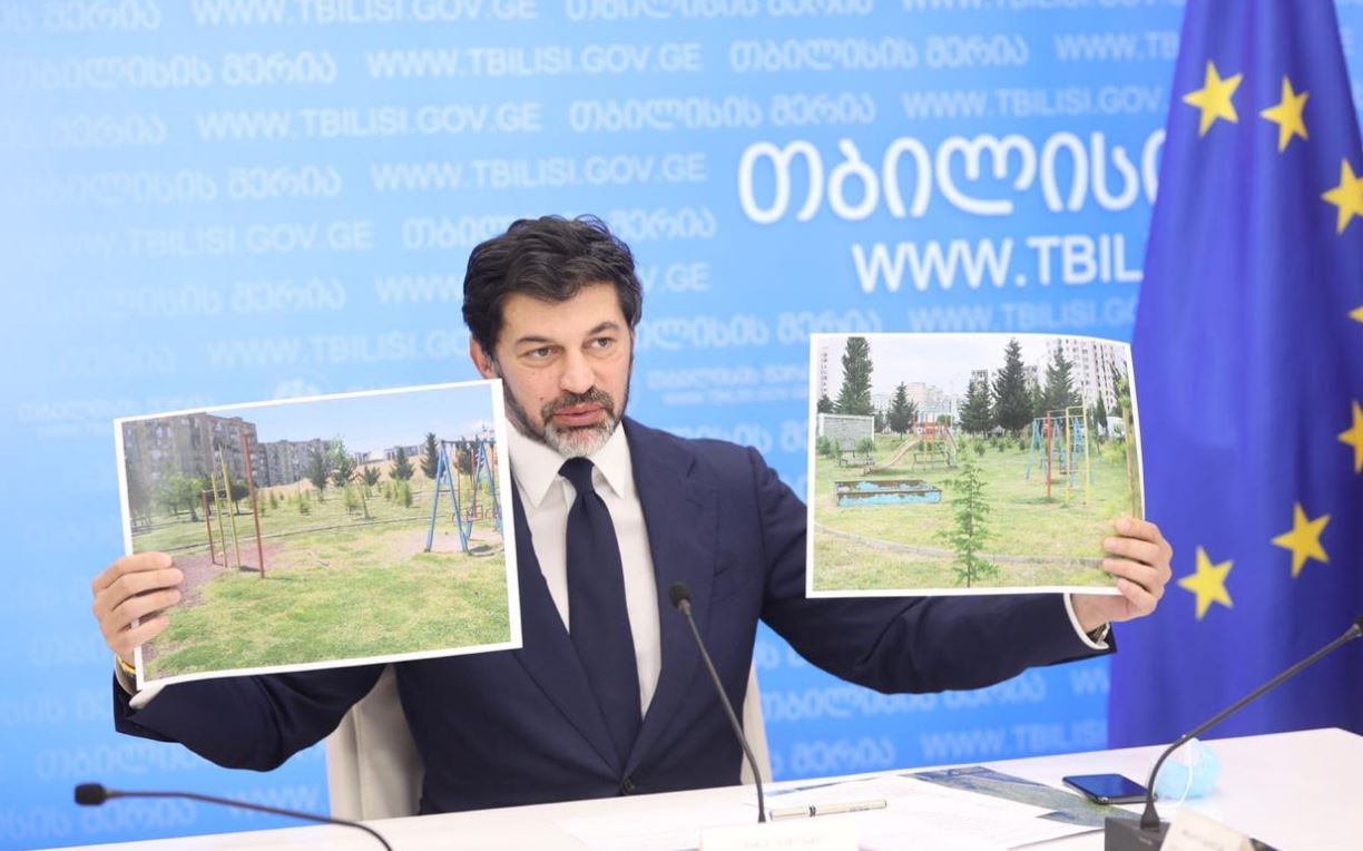 სამგორის რაიონში 8 000 კვადრატულ მეტრ ფართობზე არსებულ სკვერს რეაბილიტაცია ჩაუტარდა