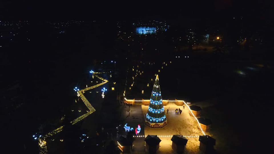 ზუგდიდში მთავარი ნაძვის ხე აინთო