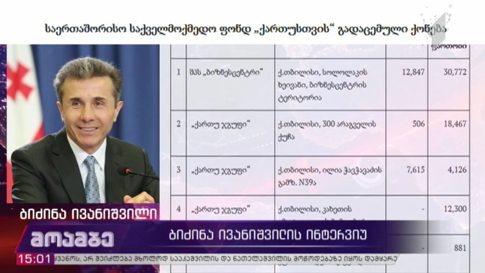 ბიძინა ივანიშვილის ინტერვიუ