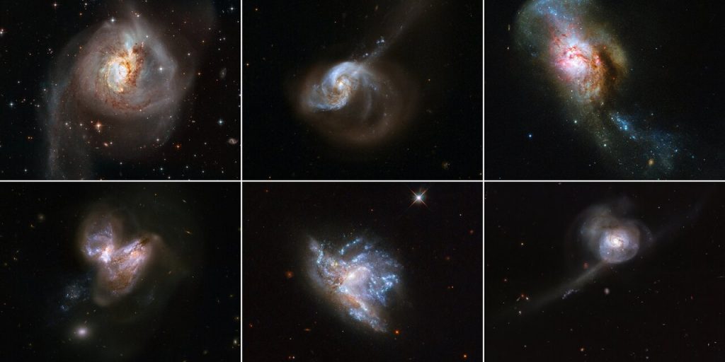 როცა გალაქტიკები ერთმანეთს ეჯახებიან — ჰაბლმა გალაქტიკათა შერწყმის ექვსი მოვლენა გადაიღო #1tvმეცნიერება