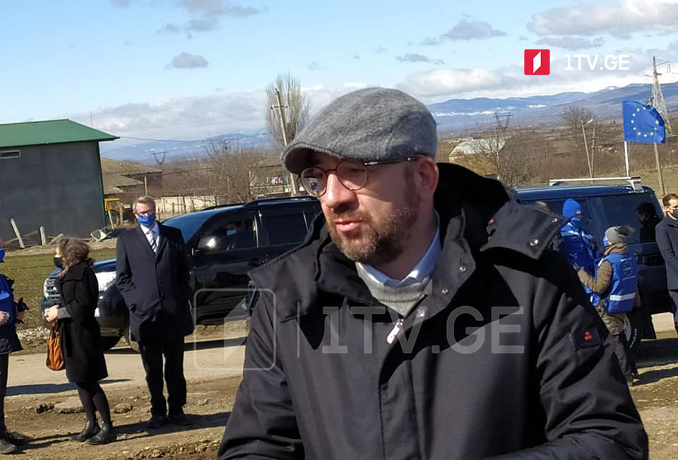 ევროპული საბჭოს პრეზიდენტი საოკუპაციო ხაზთან 