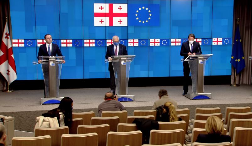 ირაკლი ღარიბაშვილის, ჟოზეფ ბორელისა და ოლივერ ვარჰეის ერთობლივი პრესკონფერენცია #მოამბე