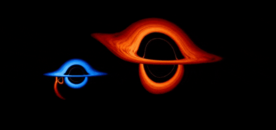 როგორ გამოიყურება ორი სუპერმასიური შავი ხვრელი ერთმანეთის გარშემო მოძრაობისას — NASA-ს ახალი ვიზუალიზაცია #1tvმეცნიერება