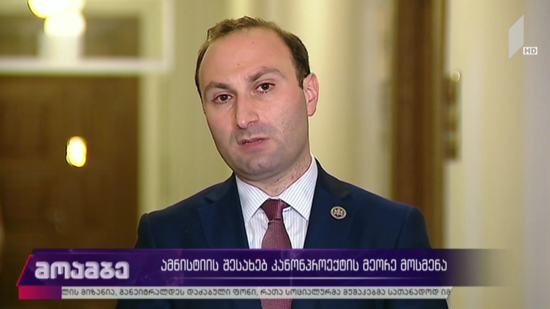 ამნისტიის შესახებ კანონპროექტის მეორე მოსმენა