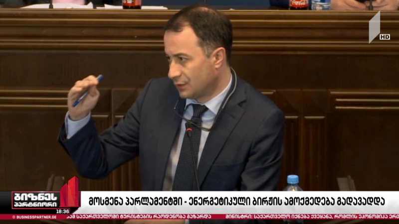 ენერგეტიკული ბირჟა - მოსმენა პარლამენტში