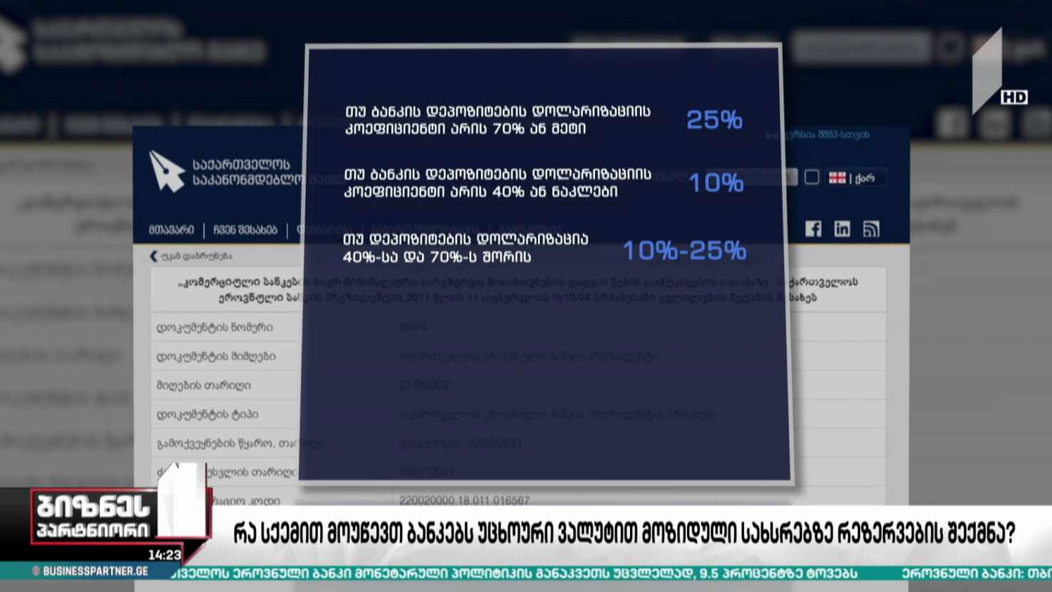 სებ-ი კომერციული ბანკებისთვის მინიმალური სარეზერვო მოთხოვნის წესებს ცვლის