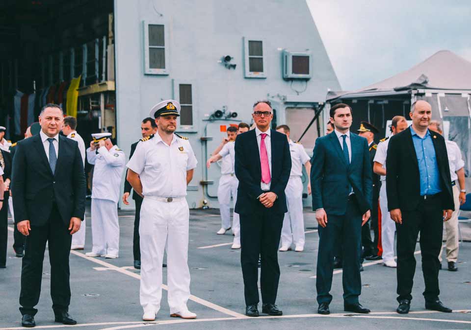 Interior Minister was hosted on Royal Navy ship
