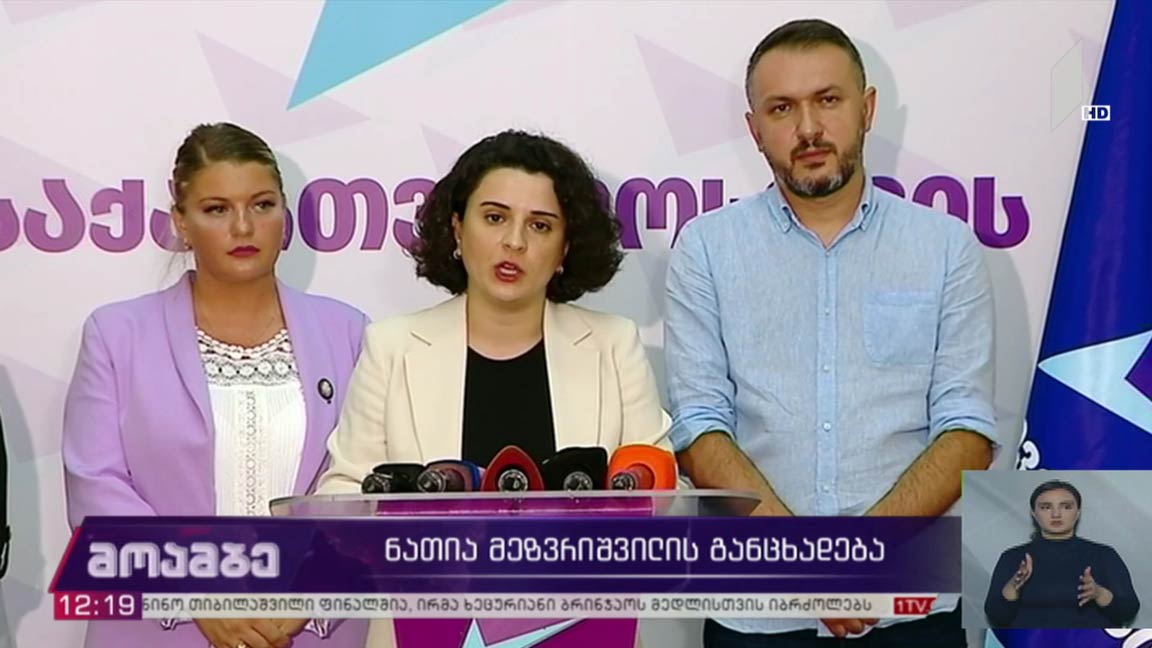 ნათია მეზვრიშვილის განცხადება