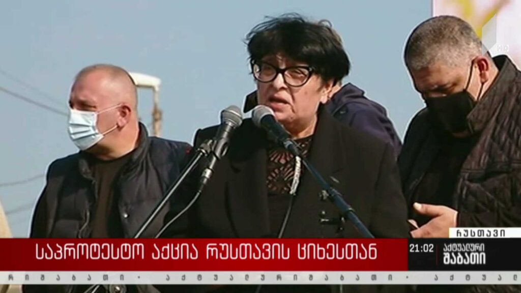 საპროტესტო აქცია რუსთავის ციხესთან