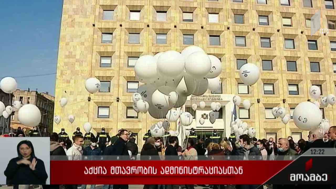 „ევროპული საქართველოს“ აქცია მთავრობის ადმინისტრაციასთან
