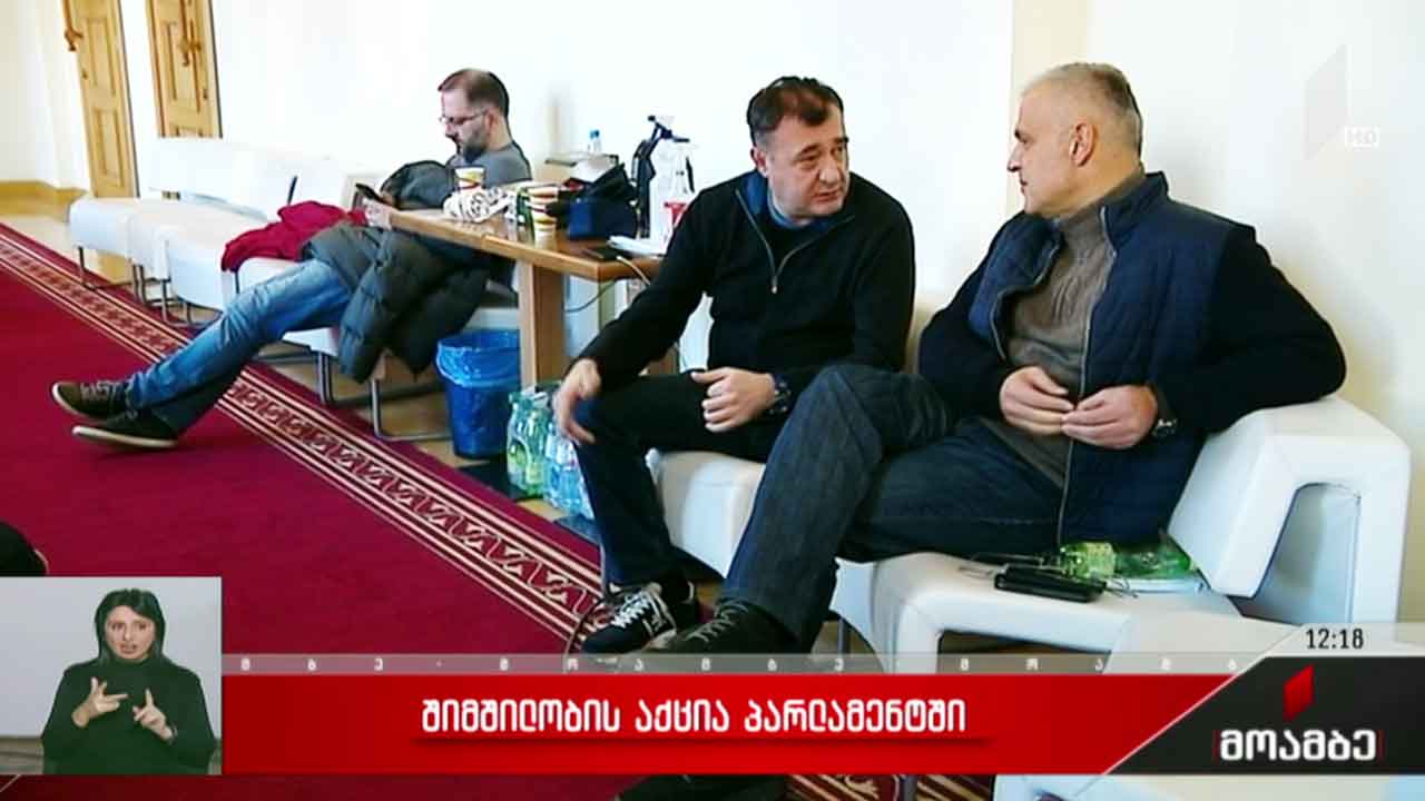 შიმშილობის აქცია პარლამენტში