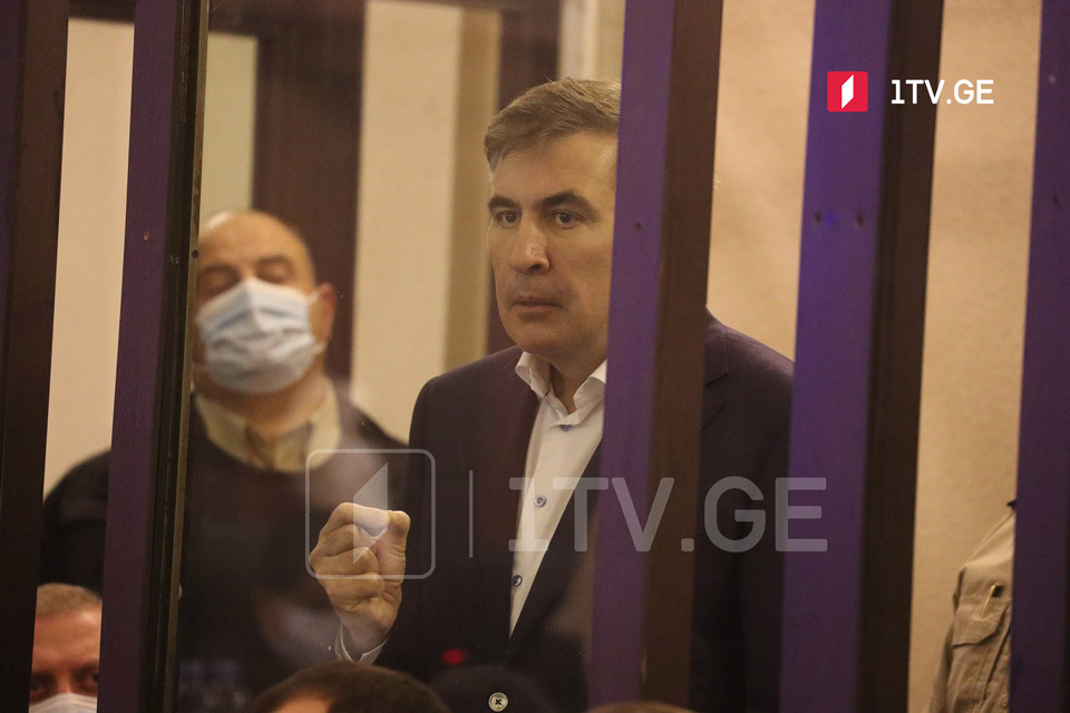 Jailed Mikheil Saakashvili calls prosecutor 'dirty lier' at today's trial