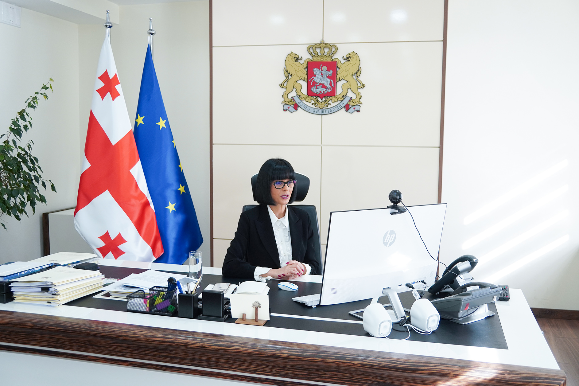 თეა ახვლედიანი ინციდენტების პრევენციისა და რეაგირების მექანიზმის მონაწილეებისა და სამოქალაქო საზოგადოების წარმომადგენლებთან შეხვედრაზე სიტყვით გამოვიდა