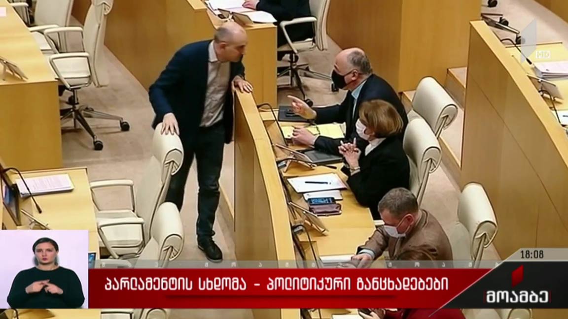 პარლამენტის სხდომა - პოლიტიკური განცხადებები