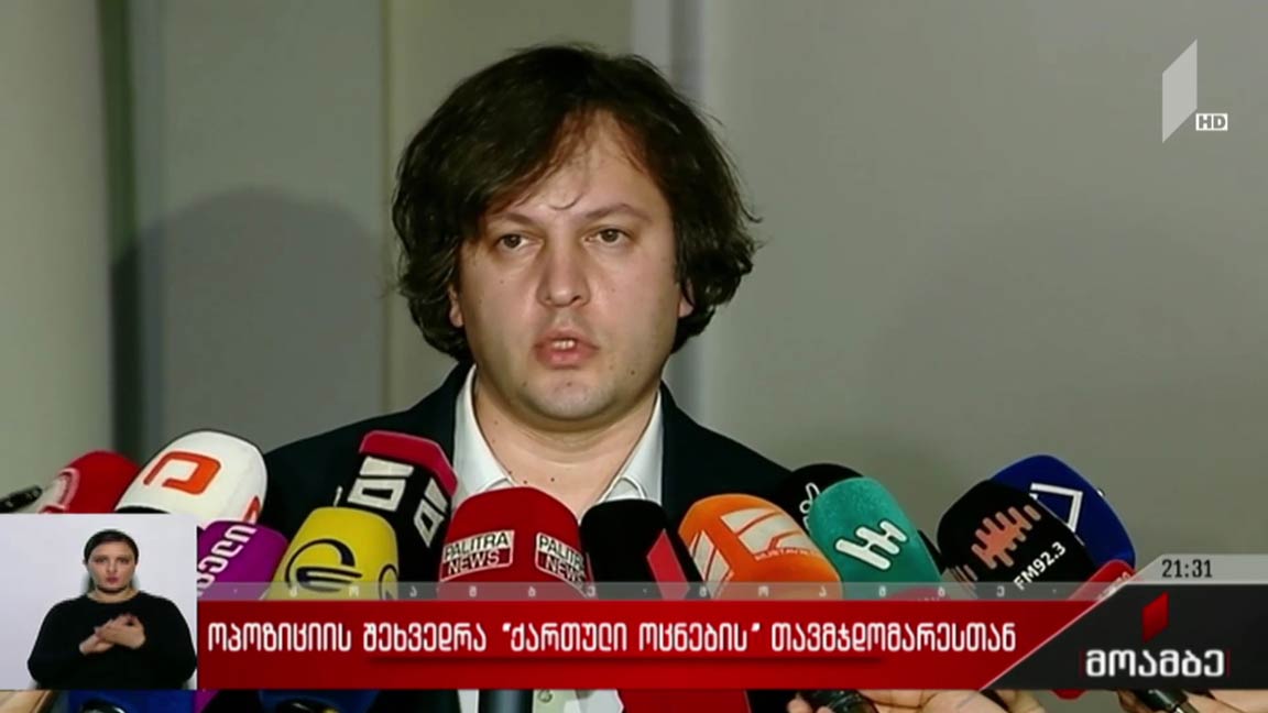ოპოზიციის შეხვედრა „ქართული ოცნების“ თავმჯდომარესთან