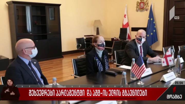შეხვედრები პარლამენტში - აშშ-ის ელჩის გზავნილები