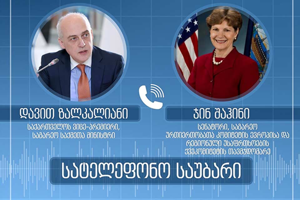 დავით ზალკალიანმა სენატორ ჯინ შაჰინთან სატელეფონო საუბარი გამართა