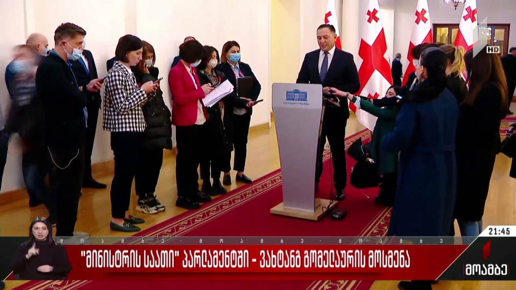 მინისტრის საათი პარლამენტში - ვახტანგ გომელაურის მოსმენა